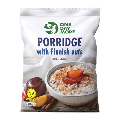 Owsianka z fińskimi płatkami – śliwki. wiśnie One Day More 350 g
