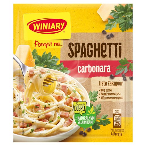Pomysł na … makaron spagetti carbonara Winiary 34 g