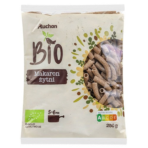 Makaron ekologiczny żytni rurki Auchan 250 g