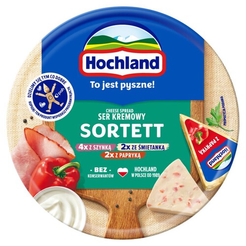 Sortett ser kremowy topiony Hochland 180 g