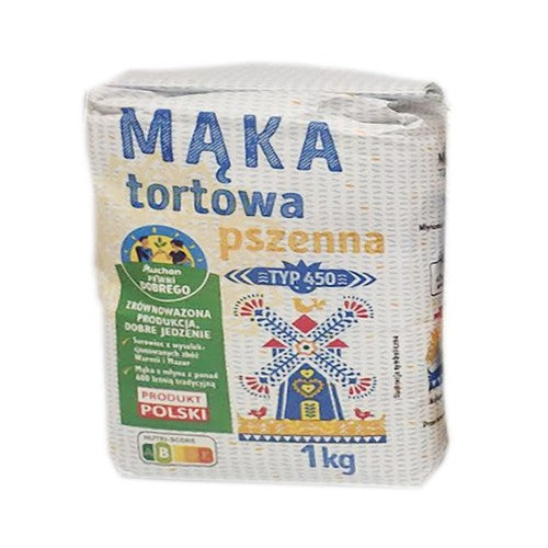 Mąka tortowa pszenna typ 450 Auchan 1 kg