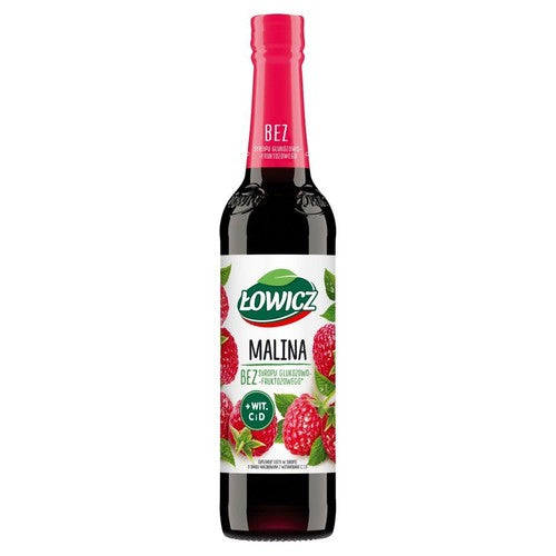 Syrop o smaku malinowanym Łowicz 400 ml