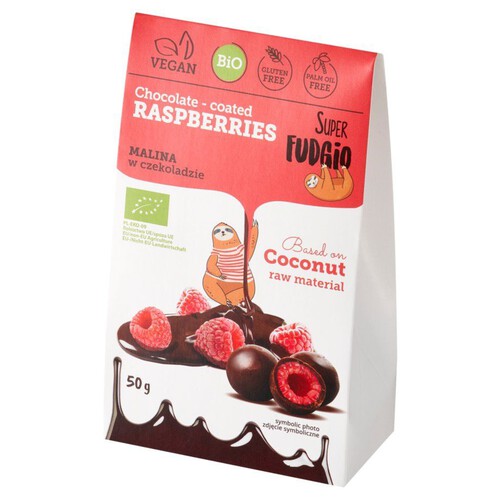 BIO Maliny liofilizowane w czekoladzie Super Fudgio 50 g