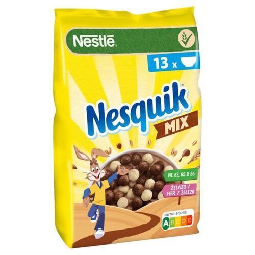 Nesquik Mix zbożowe kuleczki o smaku czekoladowym i waniliowym Nestle 400 g