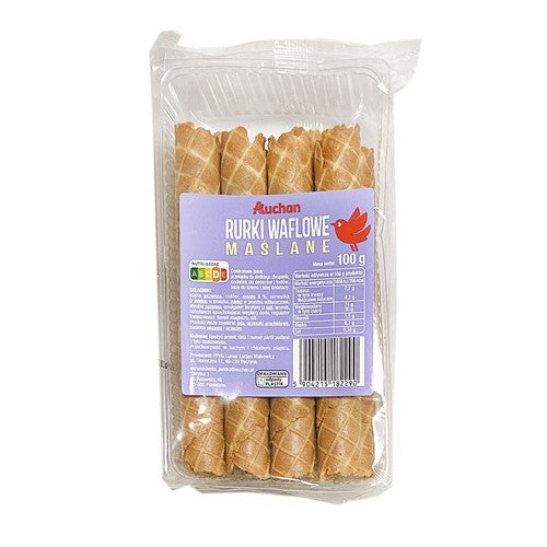 Rurki waflowe maślane Auchan 100 g
