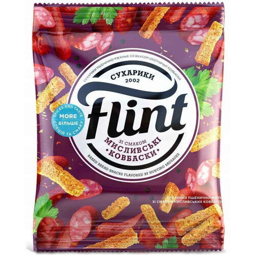 Sucharki o smaku kiełbasy myśliwskiej Flint 70 g
