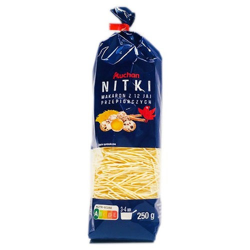 Makaron z 12 jaj przepiórczych nitki Auchan 250 g