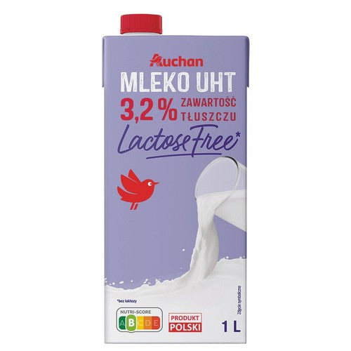 Mleko UHT 3.2% bez laktozy 1l Auchan 1 l