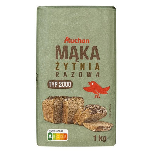 Mąka żytnia razowa T2000 Auchan 1 kg
