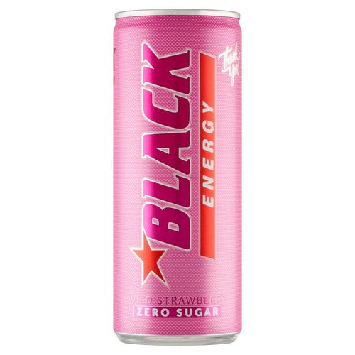 Napój energetyzujący Wild Strawberry zero cukru o smaku poziomkowym Black 250 ml