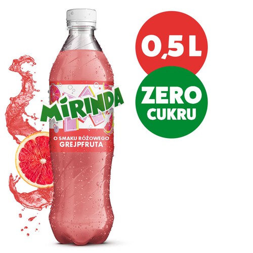 Napój gazowany o smaku różowego grejpfruta Mirinda Zero Cukru 500 ml