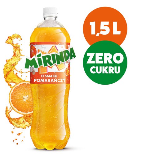 Napój gazowany o smaku pomarańczowym Mirinda Zero Cukru 1,5 l