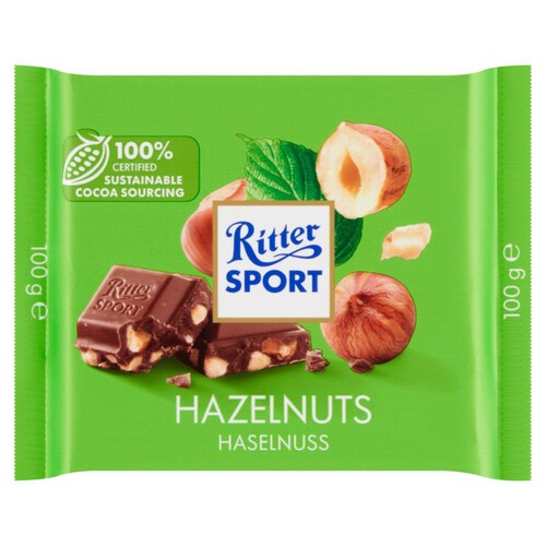 Czekolada mleczna z kawałkami prażonych orzechów laskowych Ritter Sport 100 g