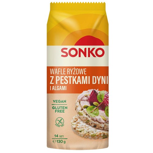 Wafle ryżowe z pestkami dyni i algami morskimi Sonko 130 g