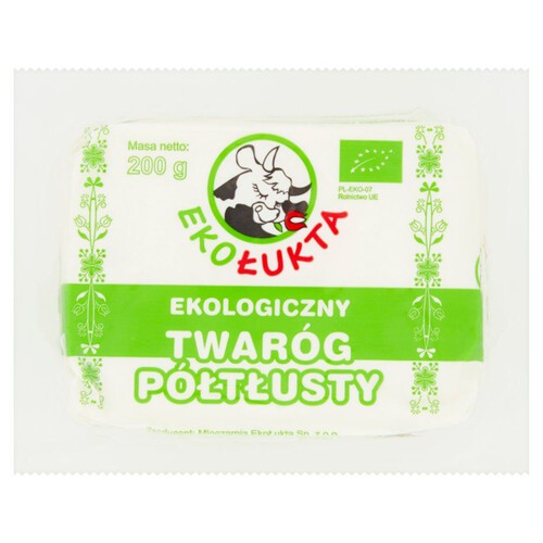 BIO Twaróg półtłusty EKOŁukta 200 g