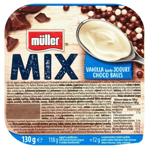 Mix Jogurt waniliowy z kuleczkami w czekoladzie Muller 130 g