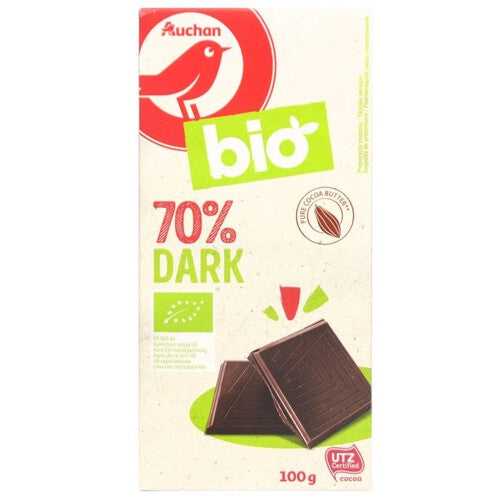 BIO Czekolada gorzka 70% kakao Auchan 100 g