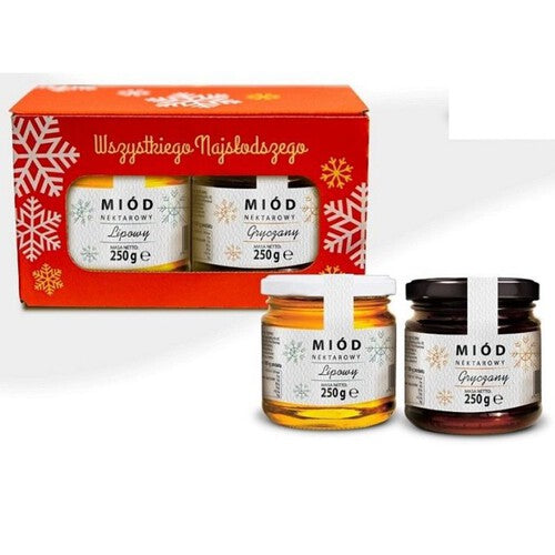 Zestaw Miodów lipowy i gryczany Huzar 2 x 250 g