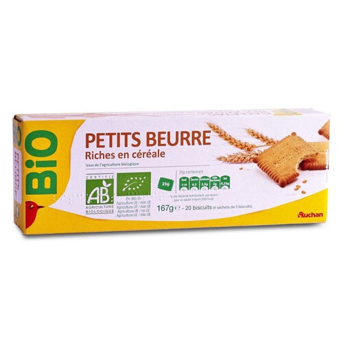 BIO Herbatniki zbożowe maślane Auchan 167 g