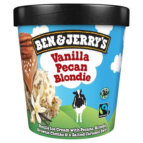 Lody waniliowe z nadzieniem o smaku słony karmel, orzechami pekan i kawałkami ciastek z białą czekoladą Ben&Jerry's 465 ml