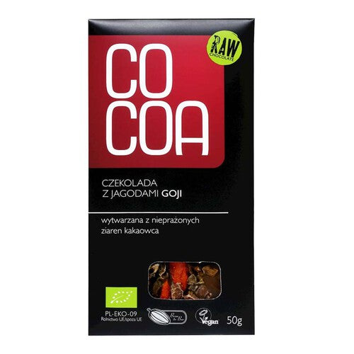 BIO Czekolada surowa z jagodami goji Cocoa 50 g