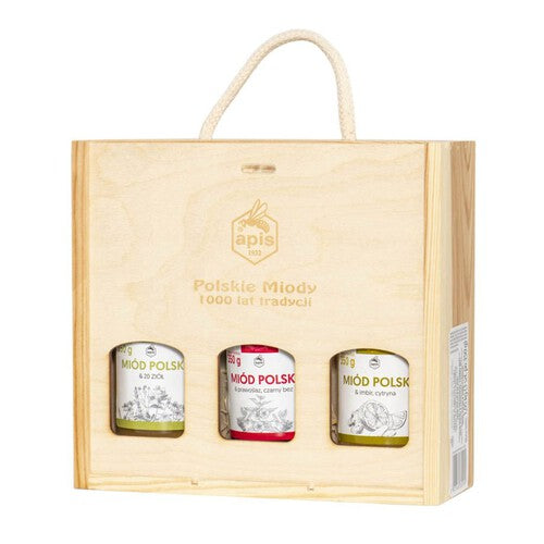 Zestaw miodów kompozycja smaków Apis 3 x 350 g