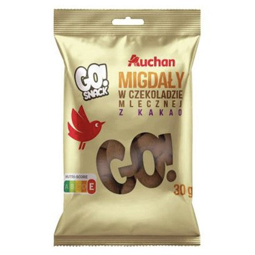 Migdały w czekoladzie mlecznej z kakao Auchan 30 g