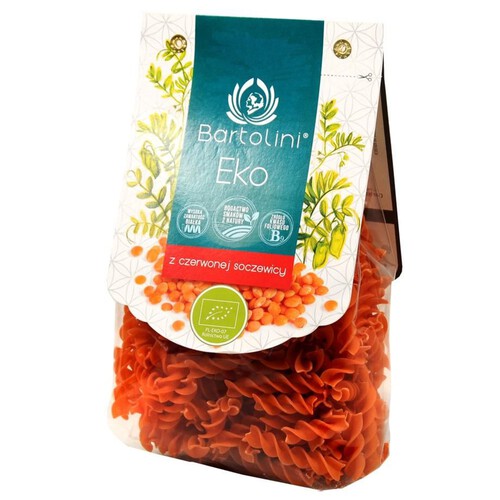 BIO Makaron z czerwonej soczewicy świderek Bartolini 250 g