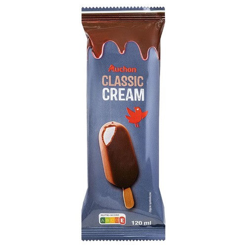 Lody śmietankowo waniliowe w czekoladzie mlecznej Auchan 120 ml