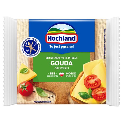 Ser gouda kremowy topiony w plastrach Hochland 130 g
