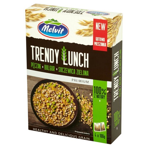 Trendy lunch pęczak, bulgur, soczewica zielona Melvit 4 x 100 g