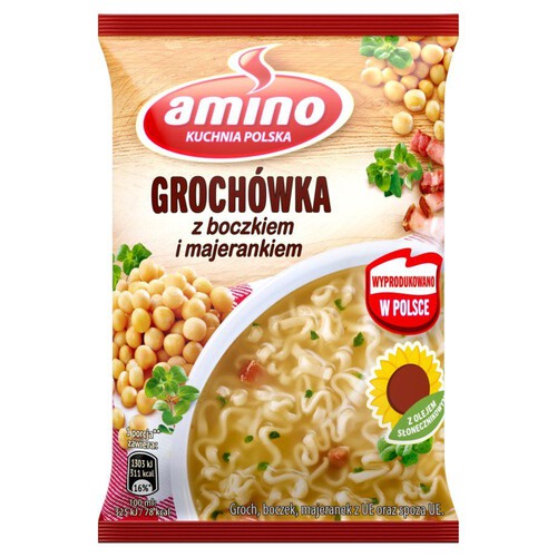 Grochówka z boczkiem i majerankiem  Amino 65 g