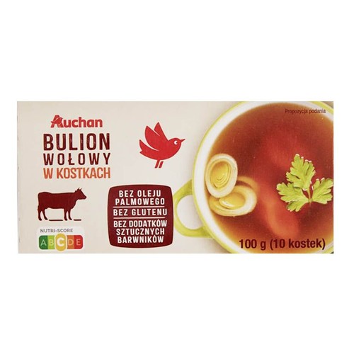 Bulion wołowy bez oleju palmowego Auchan 100 g