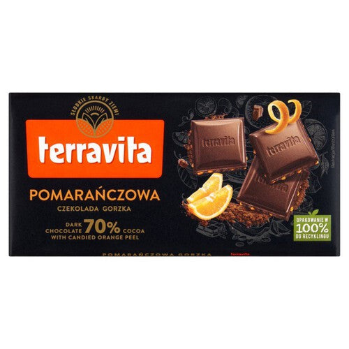 Czekolada gorzka ze skórką pomarańczy Terravita 90 g
