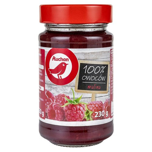 Dżem 100% owoców malinowy Auchan 230 g
