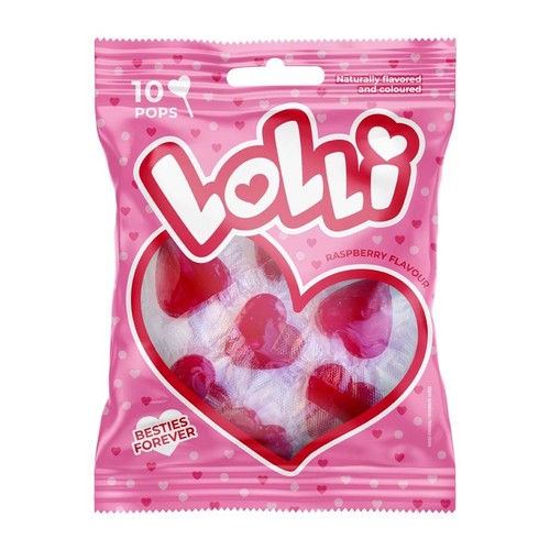 Lizaki serduszka malinowe Lolli 70 g