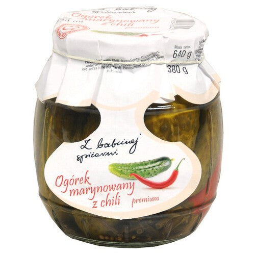 Ogórek marynowane z chili premium Z Babcinej spiżarni 340 g