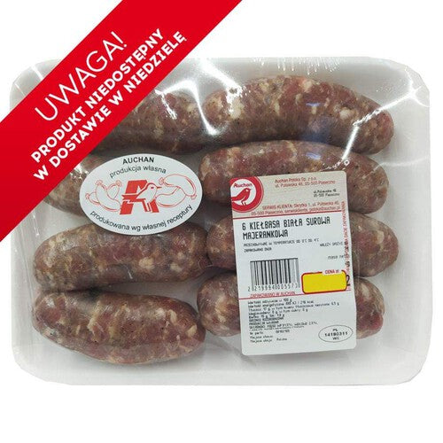 Kiełbasa biała surowa z majerankiem Auchan na wagę ok. 800 g