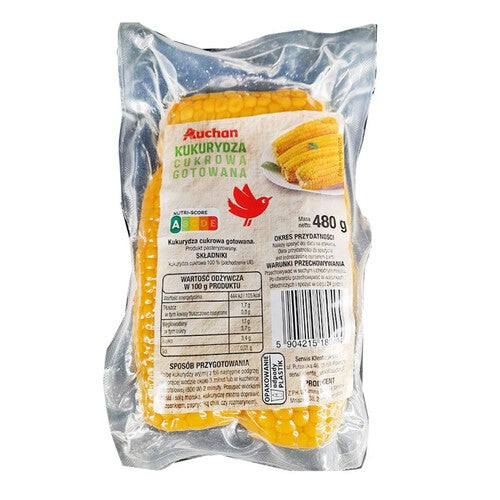Kukurydza gotowana Auchan 480 g
