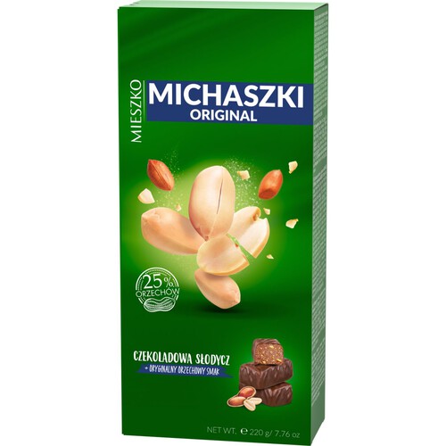 Michaszki z orzeszkami arachidowymi w czekoladzie Mieszko 220 g