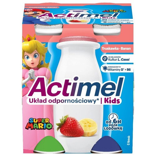 Actimel Kids truskawka banan Danone 4 x 100 g