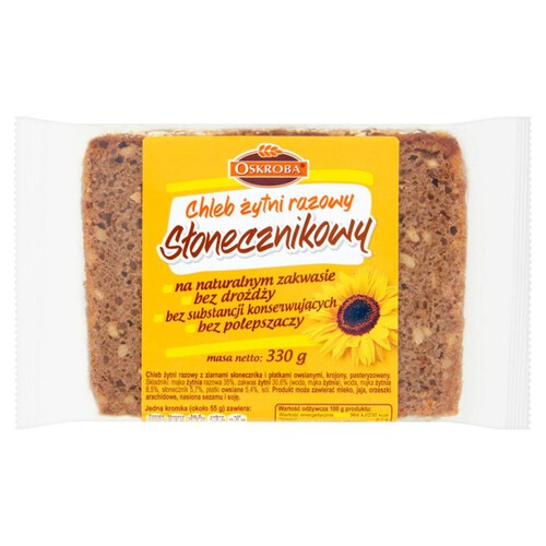 Chleb żytni razowy słonecznikowy Oskroba 330 g