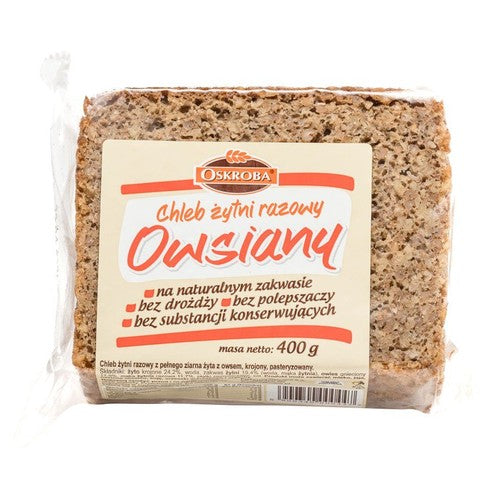 Chleb żytni razowy owsiany krojony Oskroba 400 g
