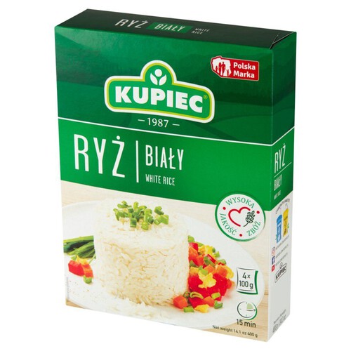 Ryż biały długoziarnisty Kupiec 4 x 100 g