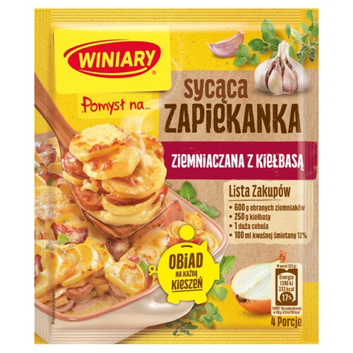 Pomysł na …zapiekanka ziemniaczana z kiełbasą i cebulką Winiary 41 g