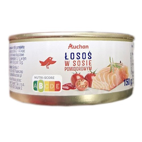 Łosoś kawałki w sosie pomidorowym Auchan 150 g