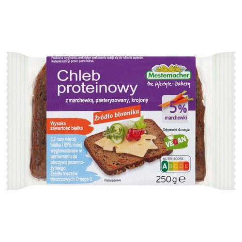 Chleb proteinowy z marchewką krojony Mestemacher 250 g