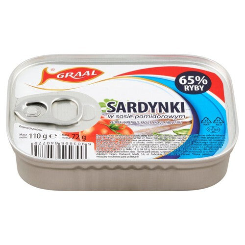 Sardynki w sosie pomidorowym  GRAAL 110 g