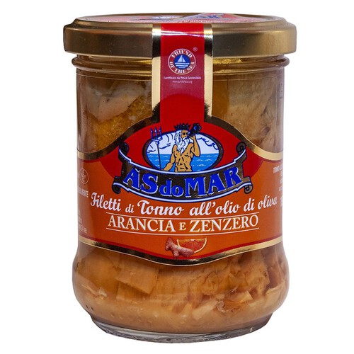 Filety z tuńczyka w oliwie z pomarańczą i imbirem AS do MAR 124 g