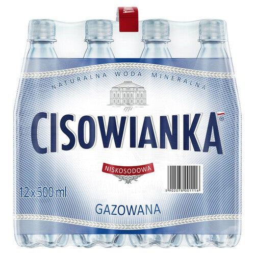 Woda mineralna gazowana średniozmineralizowana Cisowianka 12 x 500 ml